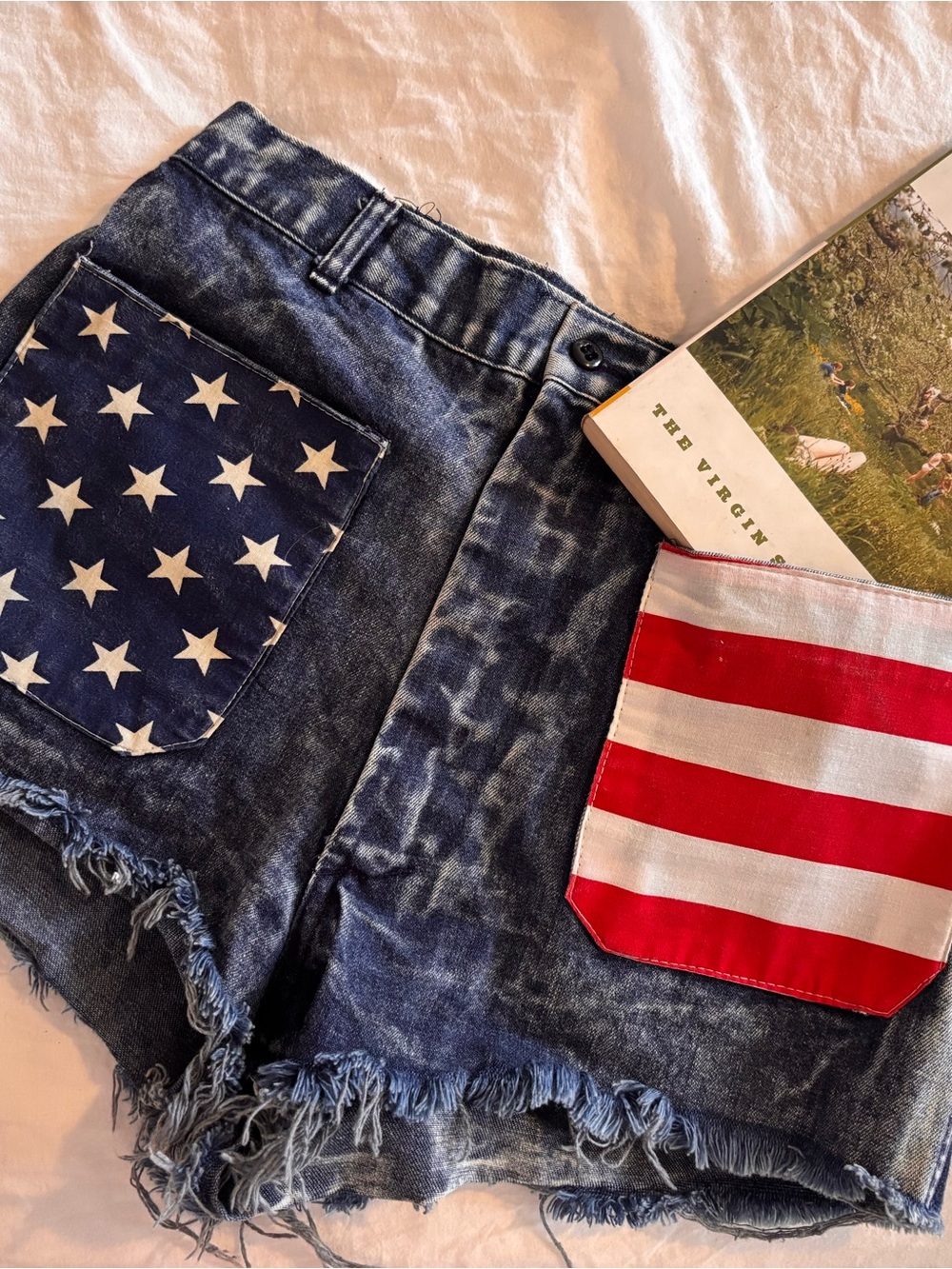 American Flag Denim Short Shorts